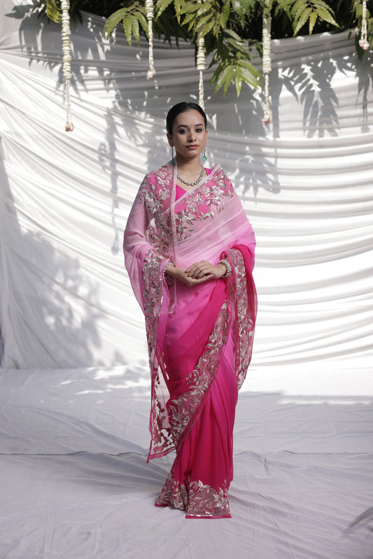 Nadira rose ombre chiffon