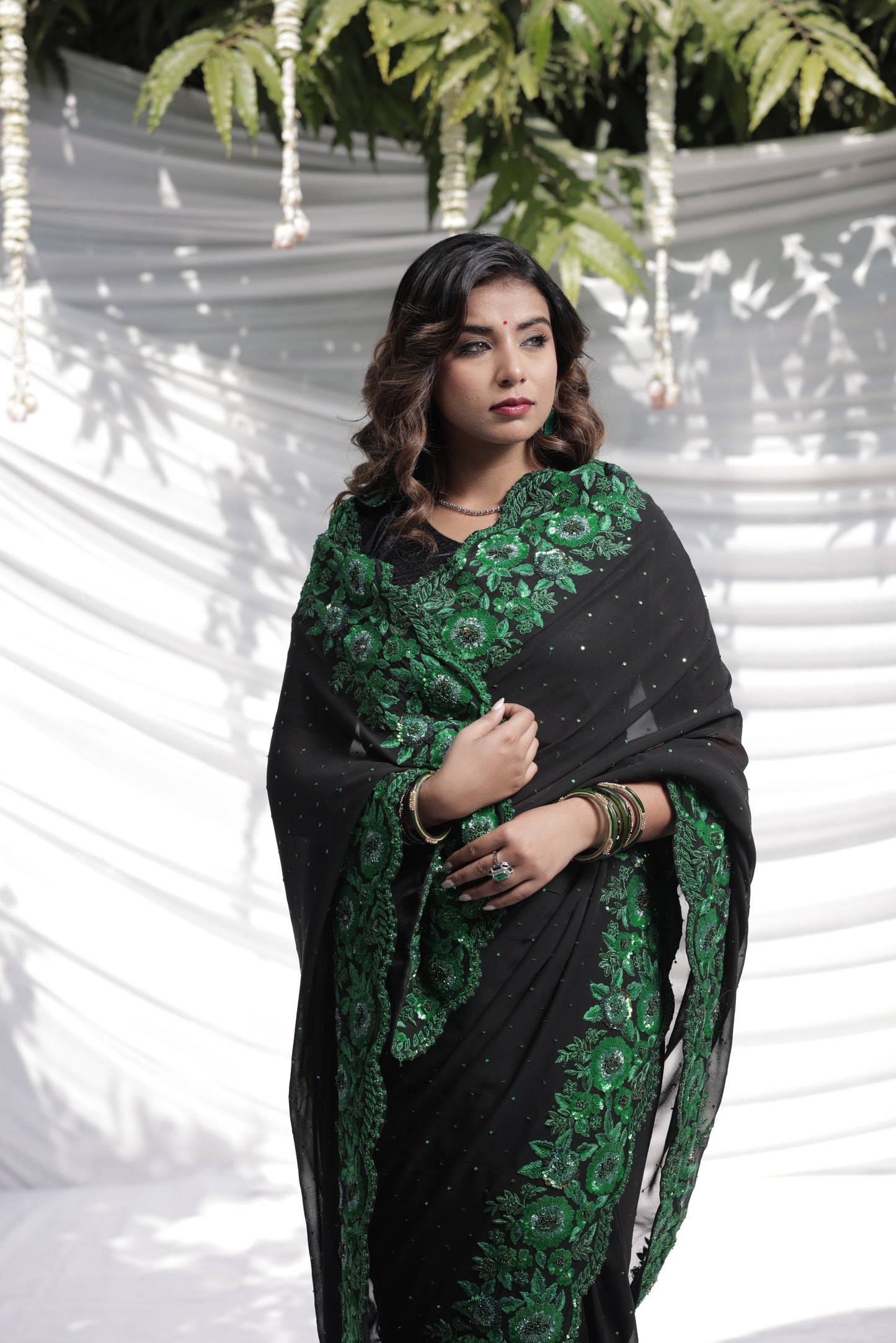 Emeraude Noir saree