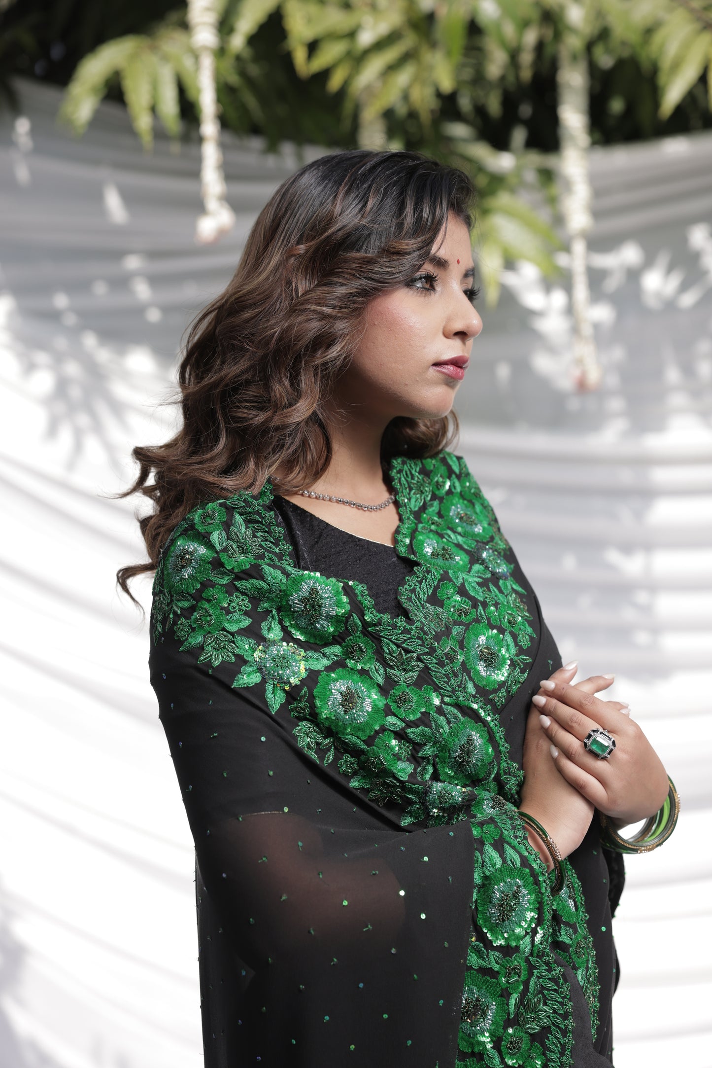 Emeraude Noir saree