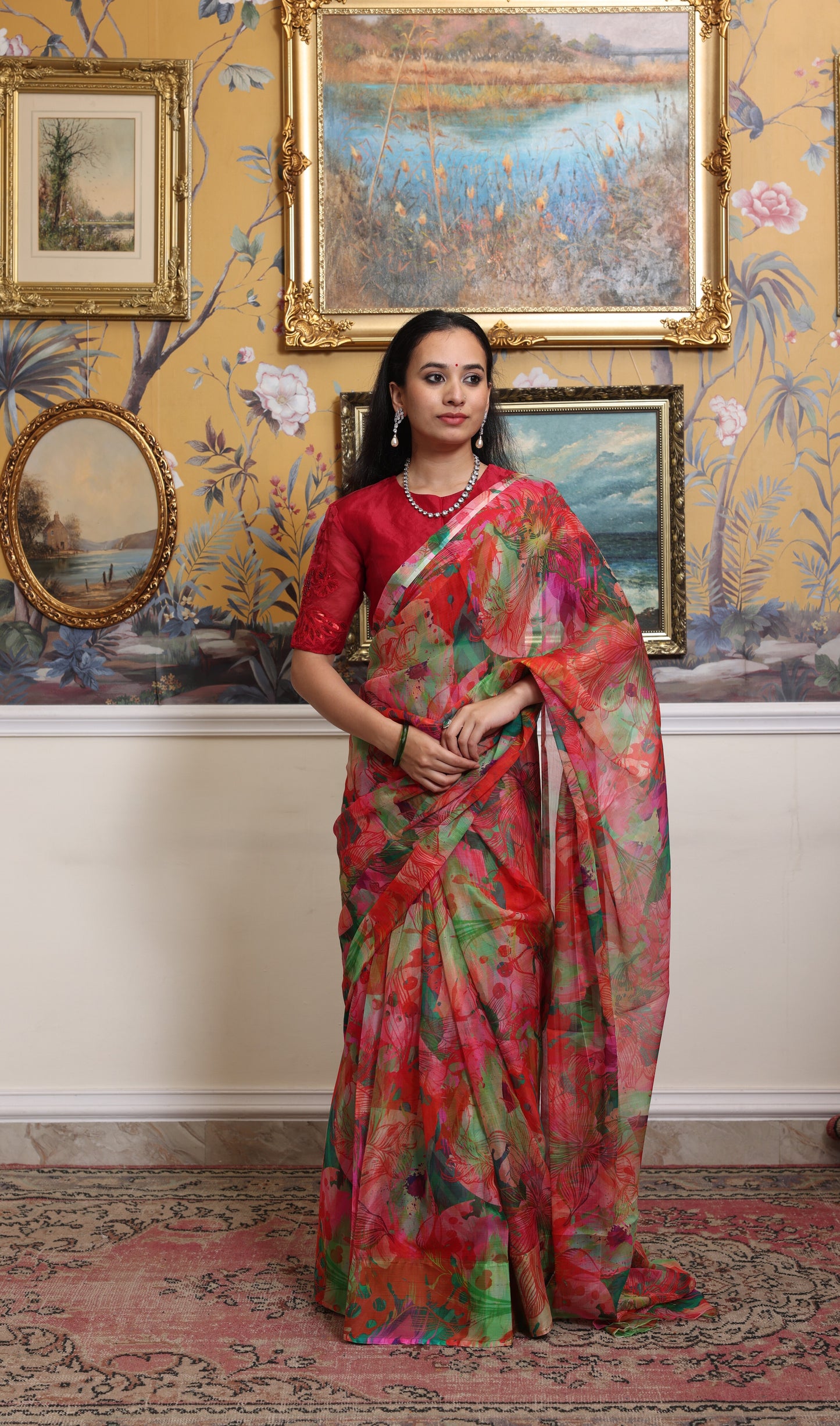 Vasundhara Printed French Chiffon Saree