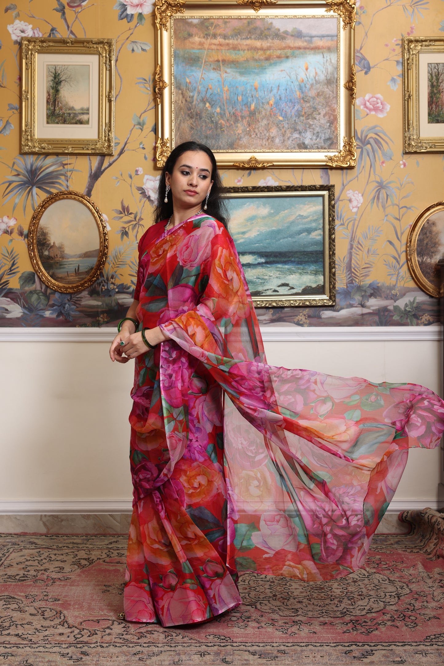 Vasundhara Printed French Chiffon Saree