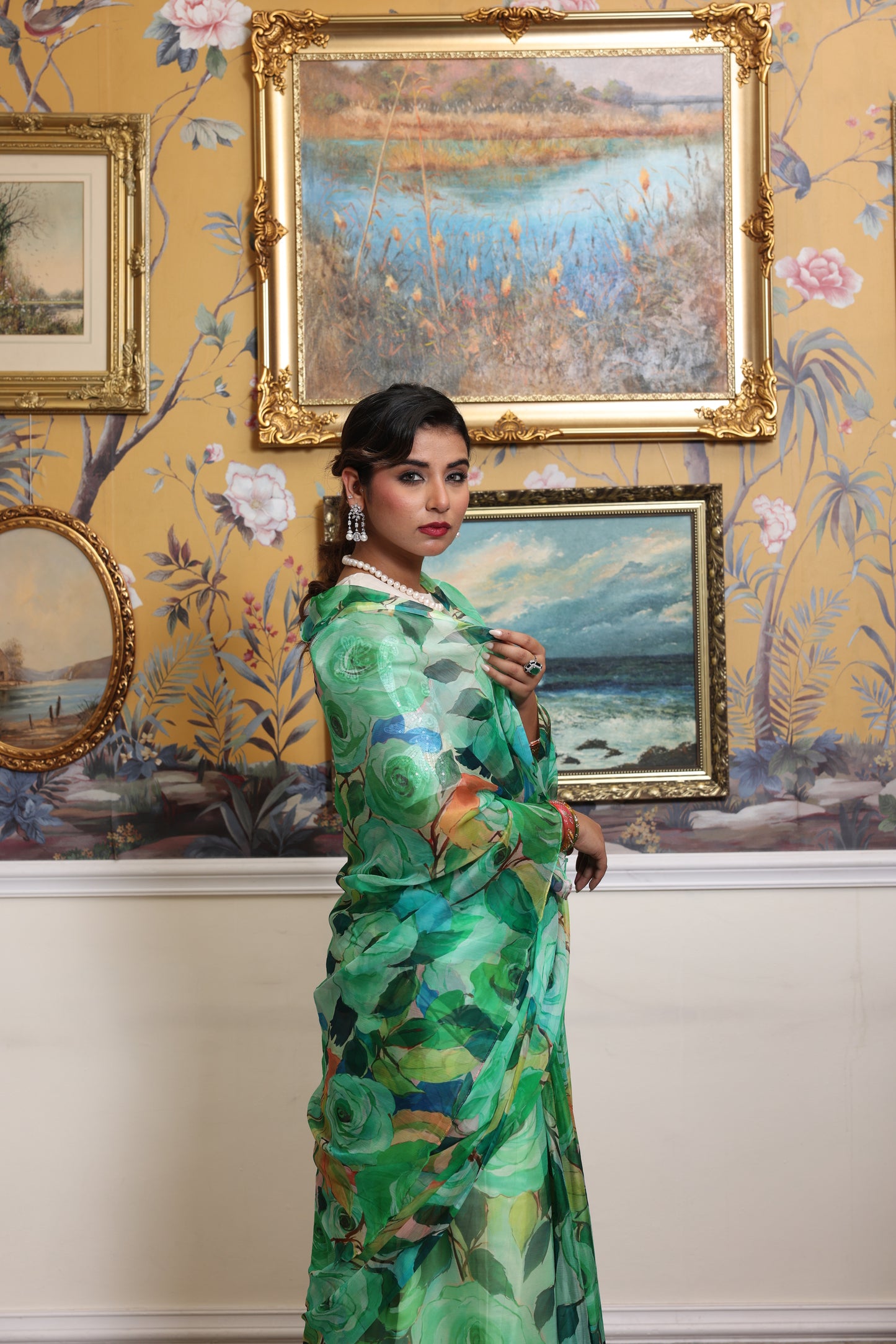 Kaveri Printed French Chiffon Saree