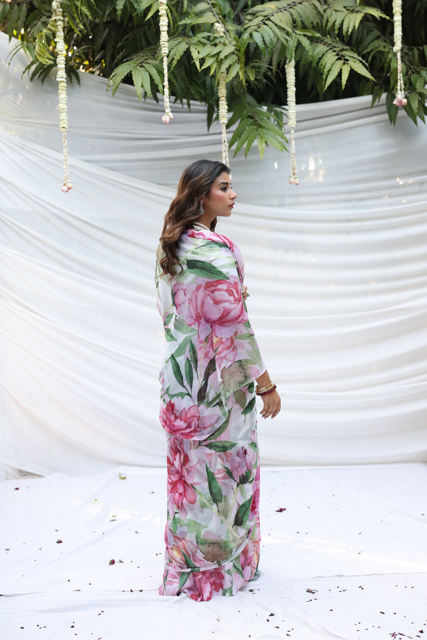 Usha Kiran Printed French Chiffon Saree