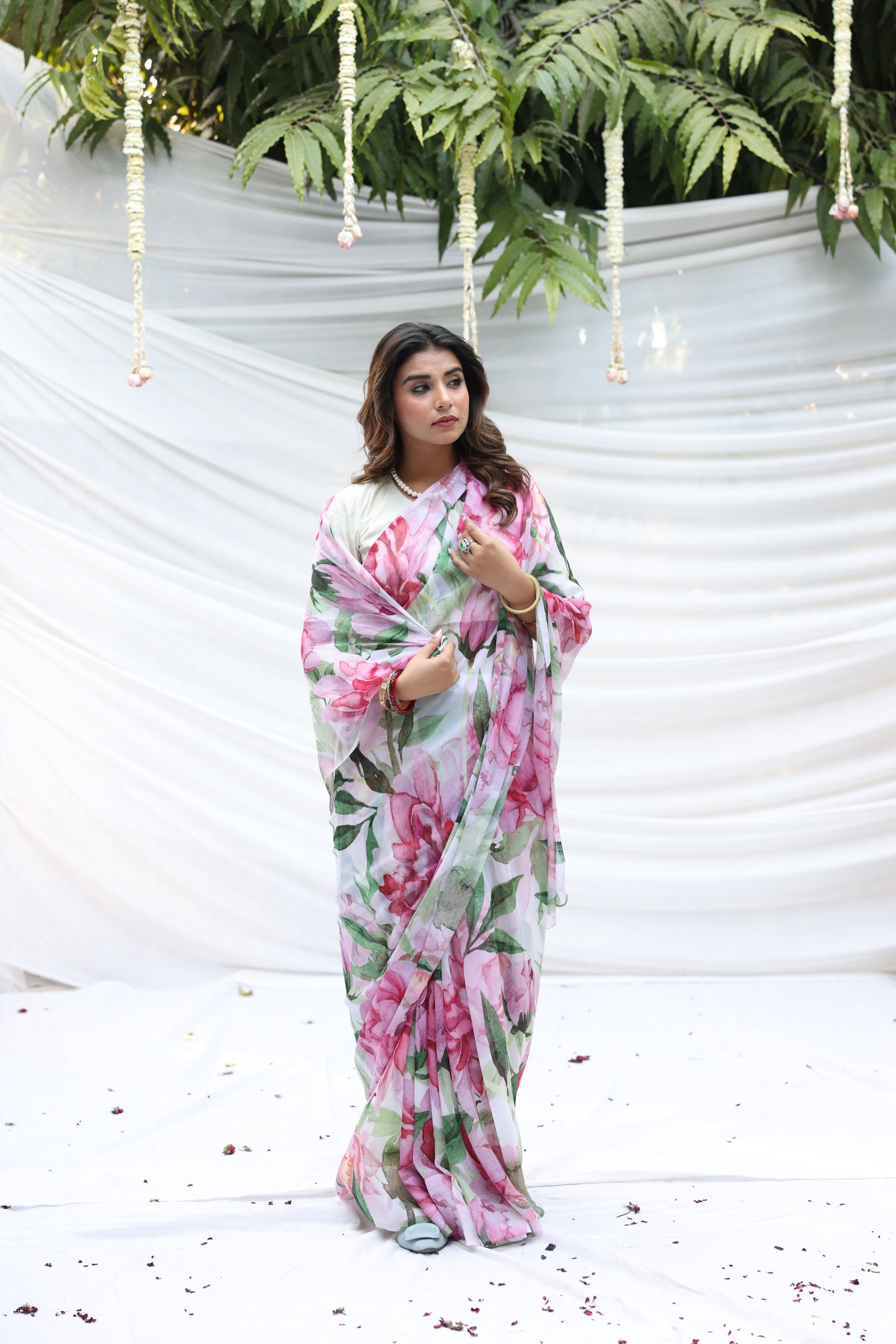 Usha Kiran Printed French Chiffon Saree