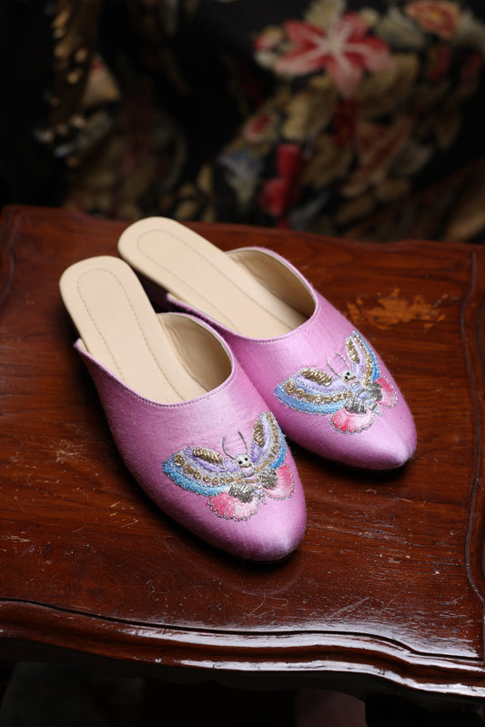 Gulabi Butterfly Mules