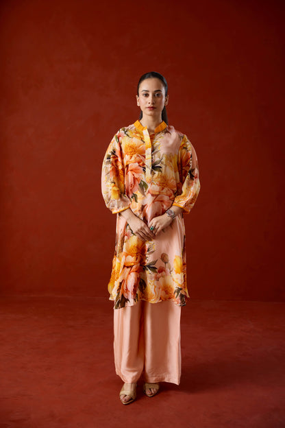 Lili Floral Kurta Set with Ombre Dupatta