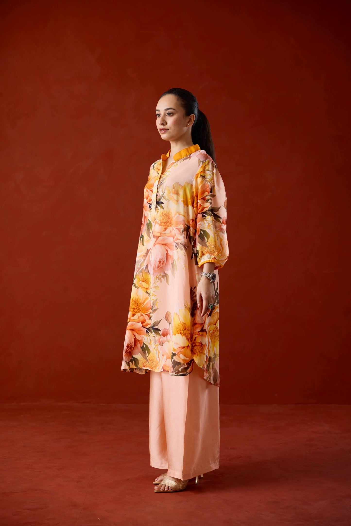 Lili Floral Kurta Set with Ombre Dupatta