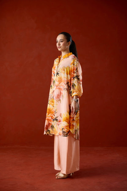 Lili Floral Kurta Set with Ombre Dupatta