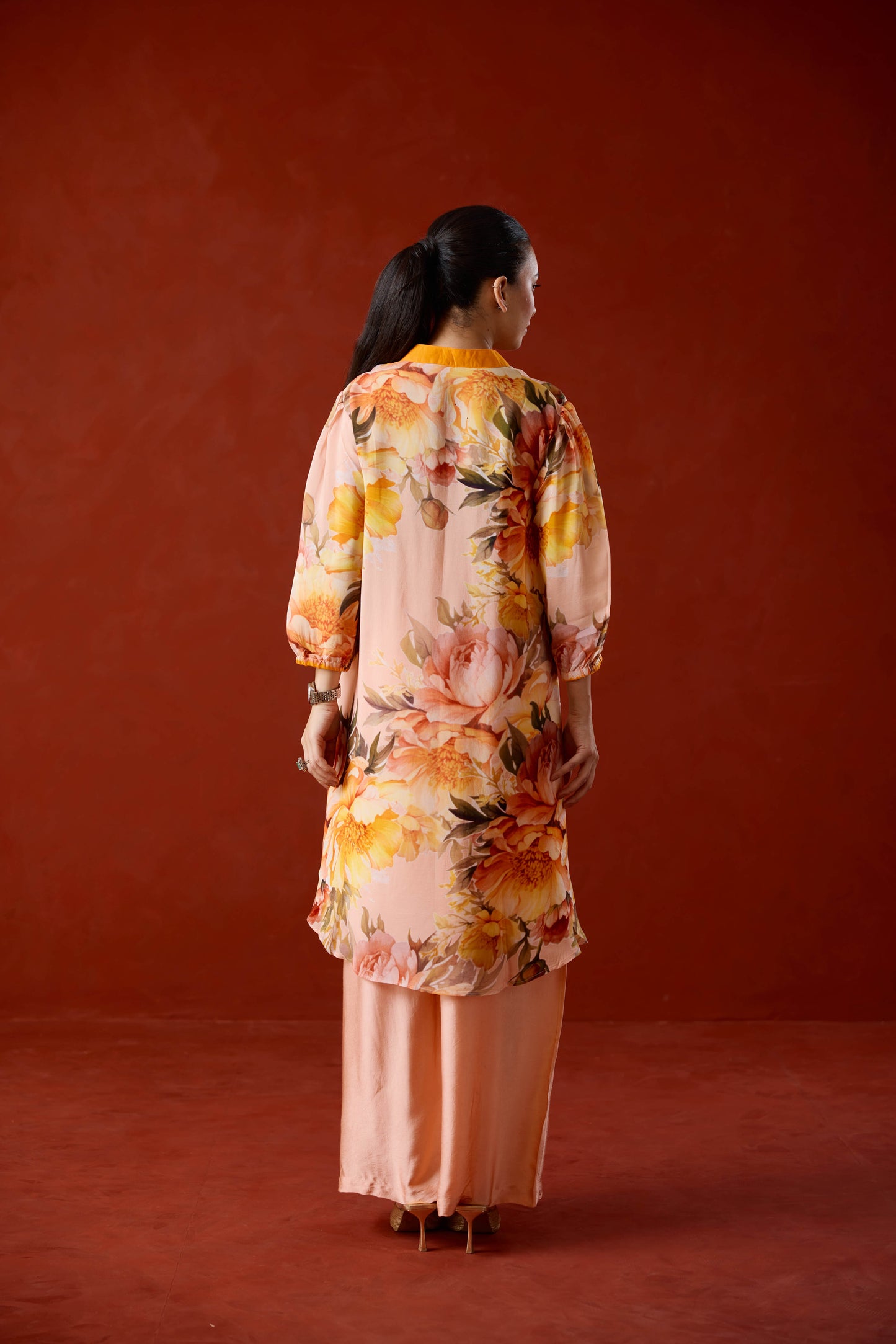 Lili Floral Kurta Set with Ombre Dupatta