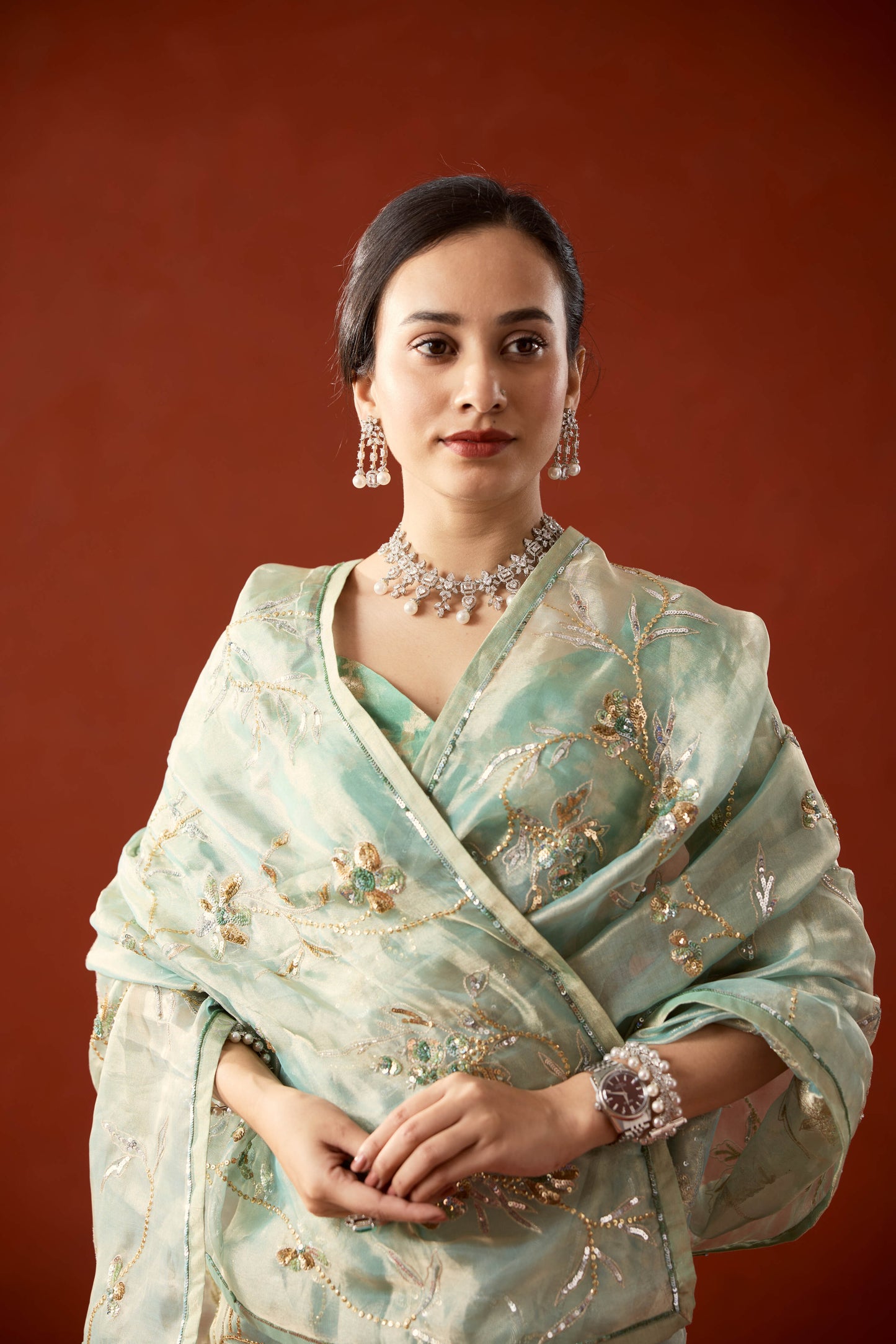 Celeste Tissue saree