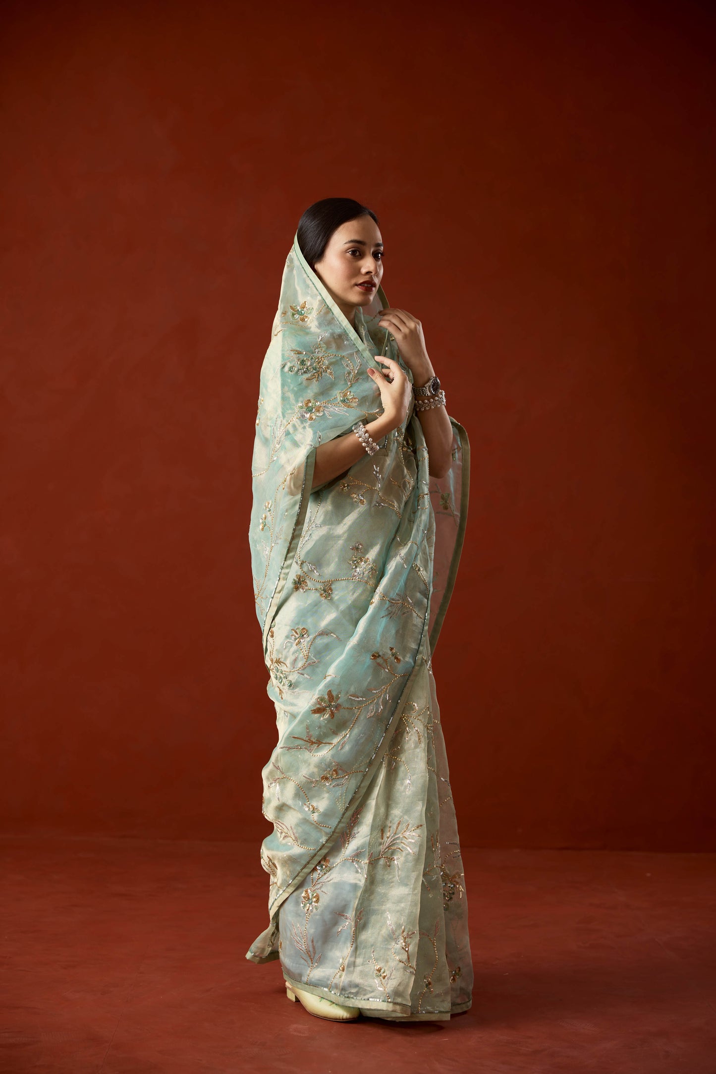 Celeste Tissue saree