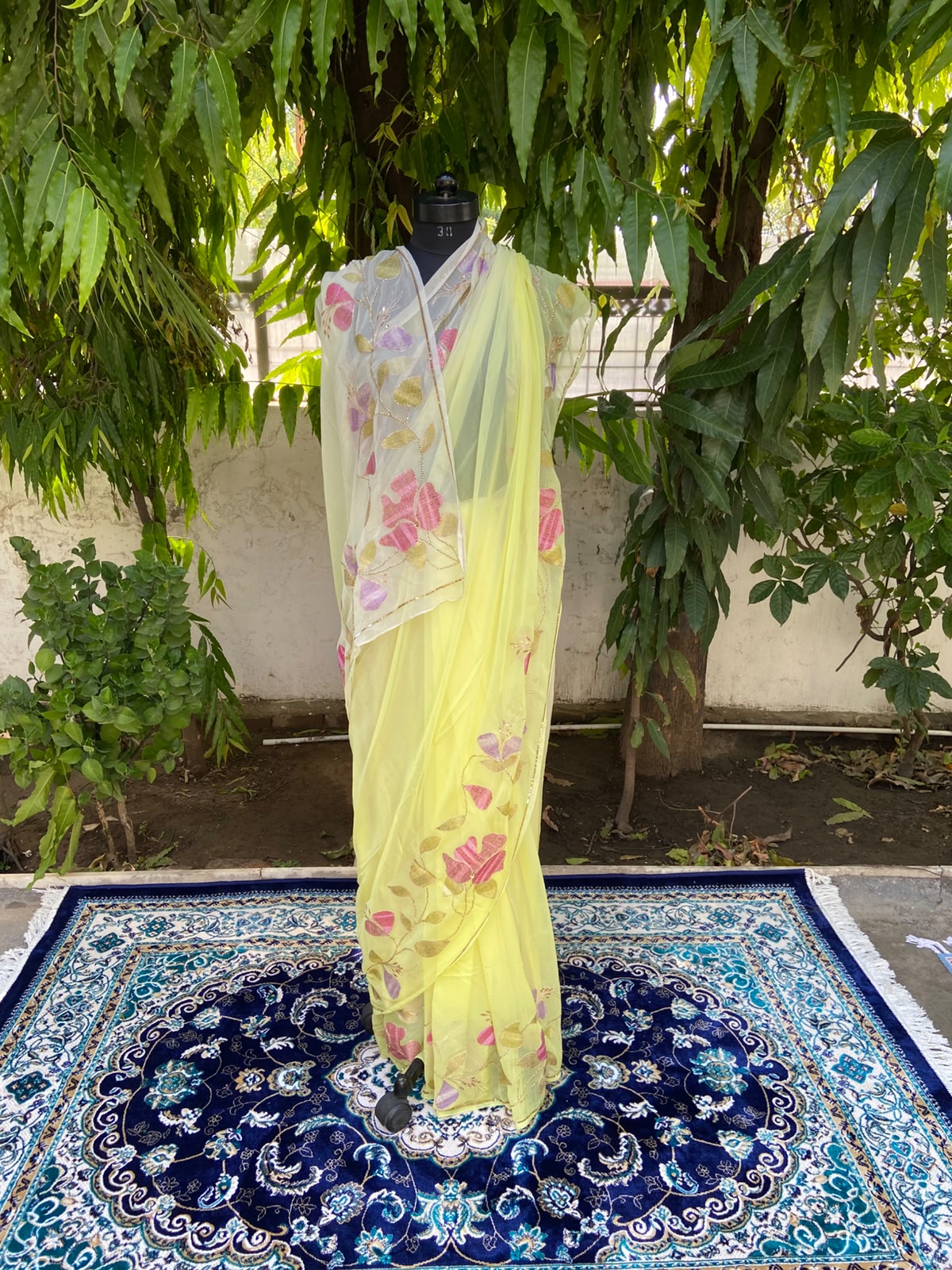 Floral Elegance Chiffon Saree