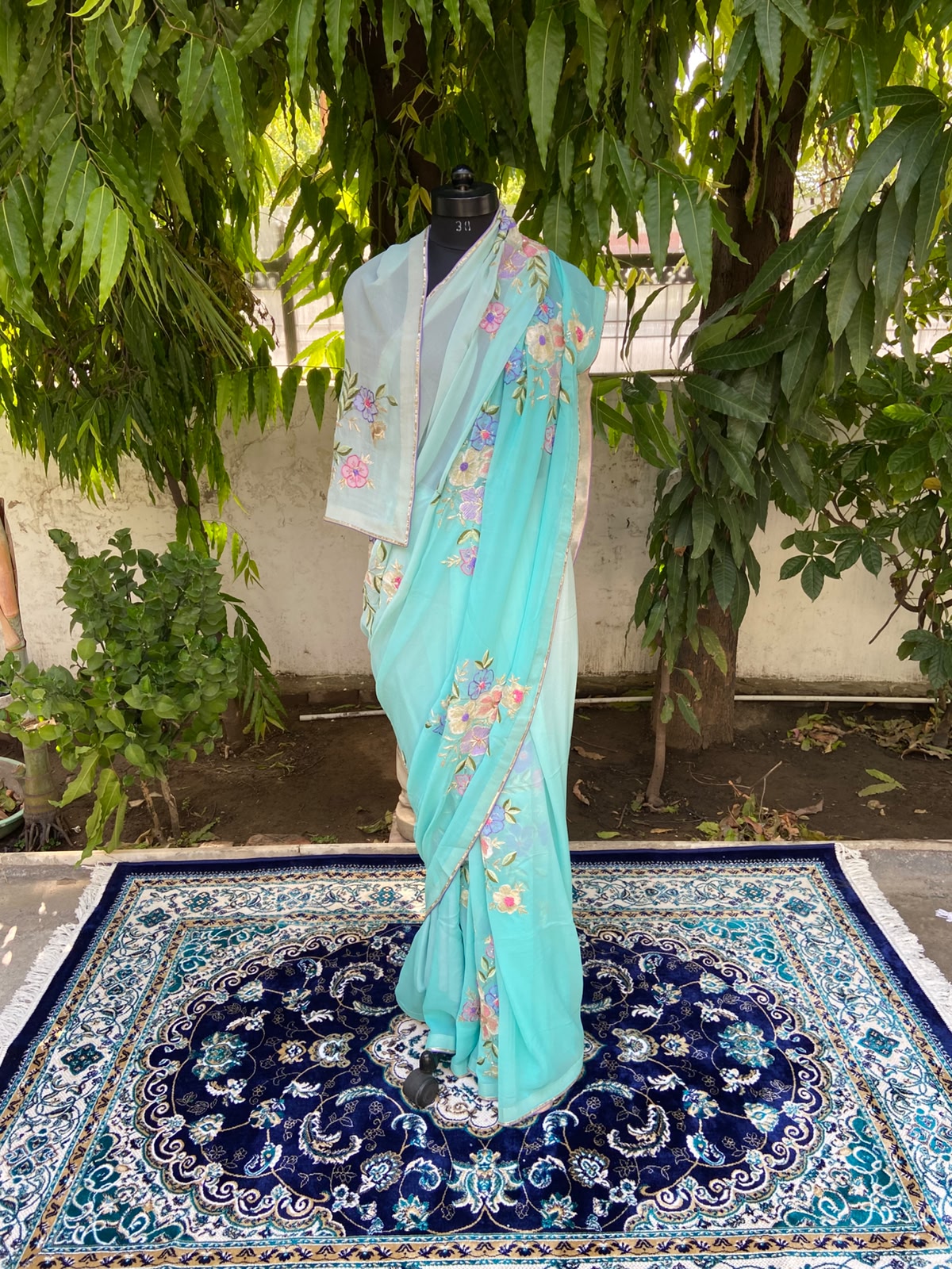 Pastel Bloom Chiffon Saree