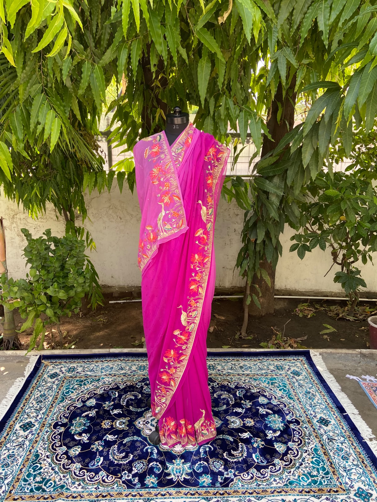 Peacock Elegance Chiffon Saree