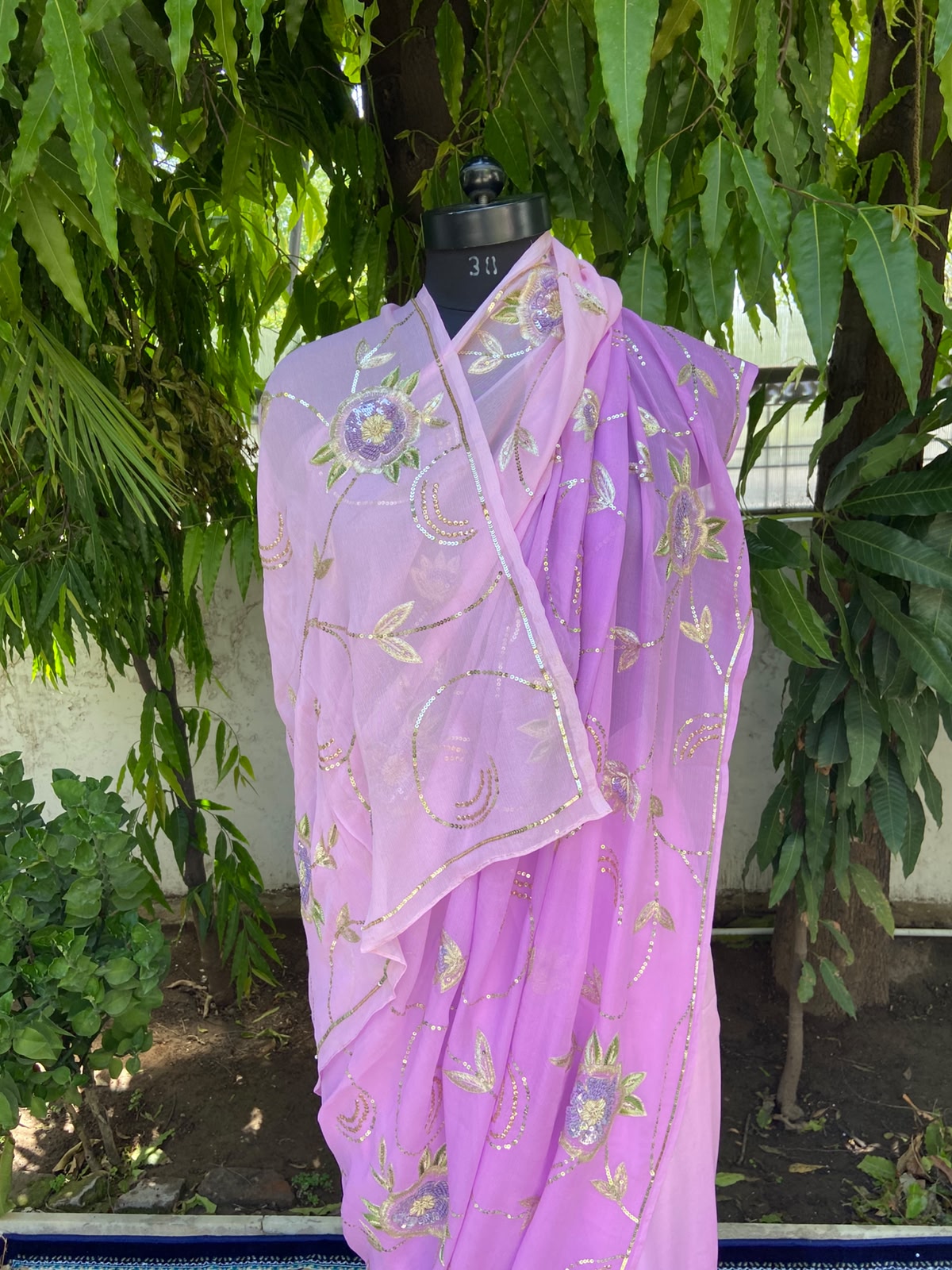Blush Glow Chiffon Saree