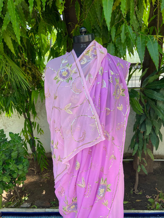 Blush Glow Chiffon Saree