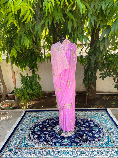 Blush Glow Chiffon Saree