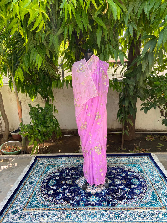 Blush Glow Chiffon Saree