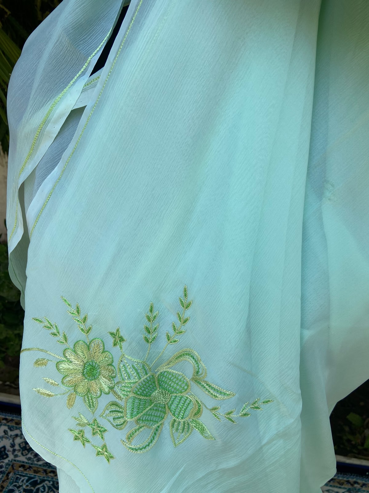 Mint Grace Chiffon Saree