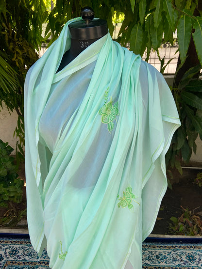 Mint Grace Chiffon Saree