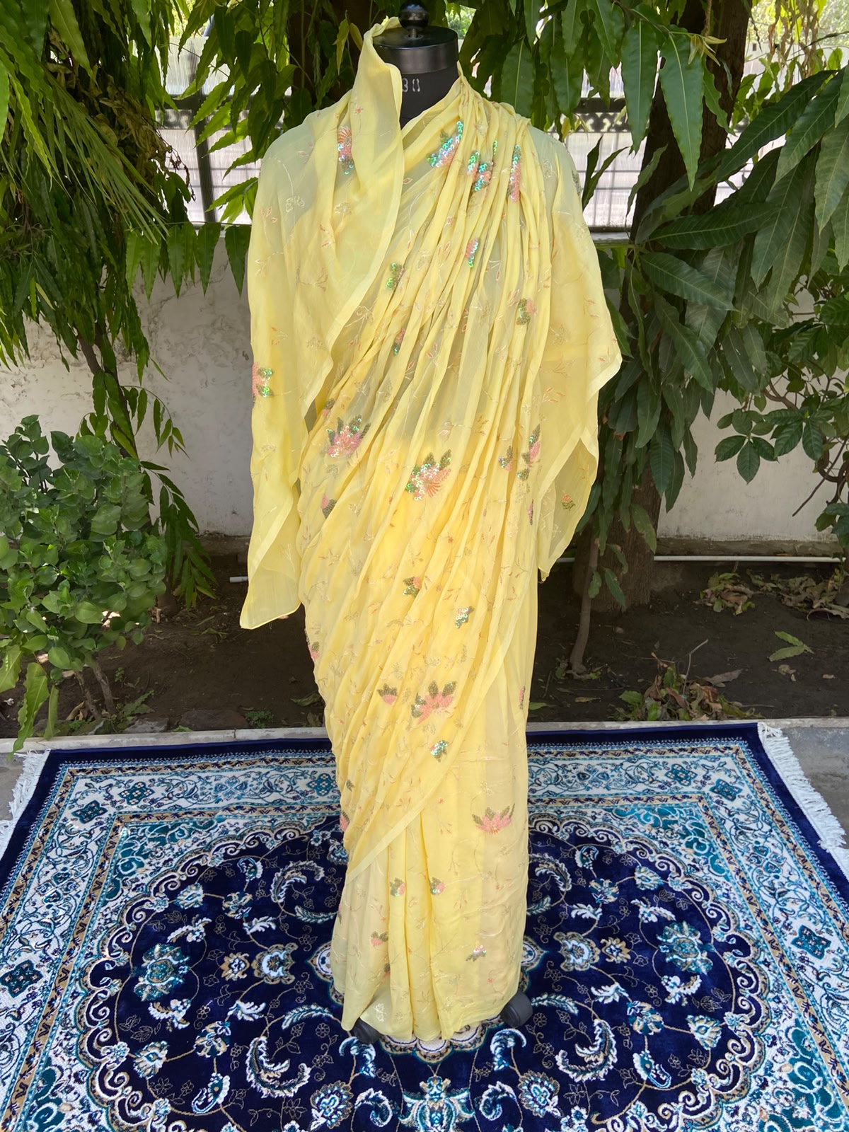 Sunlit Bloom Chiffon Saree