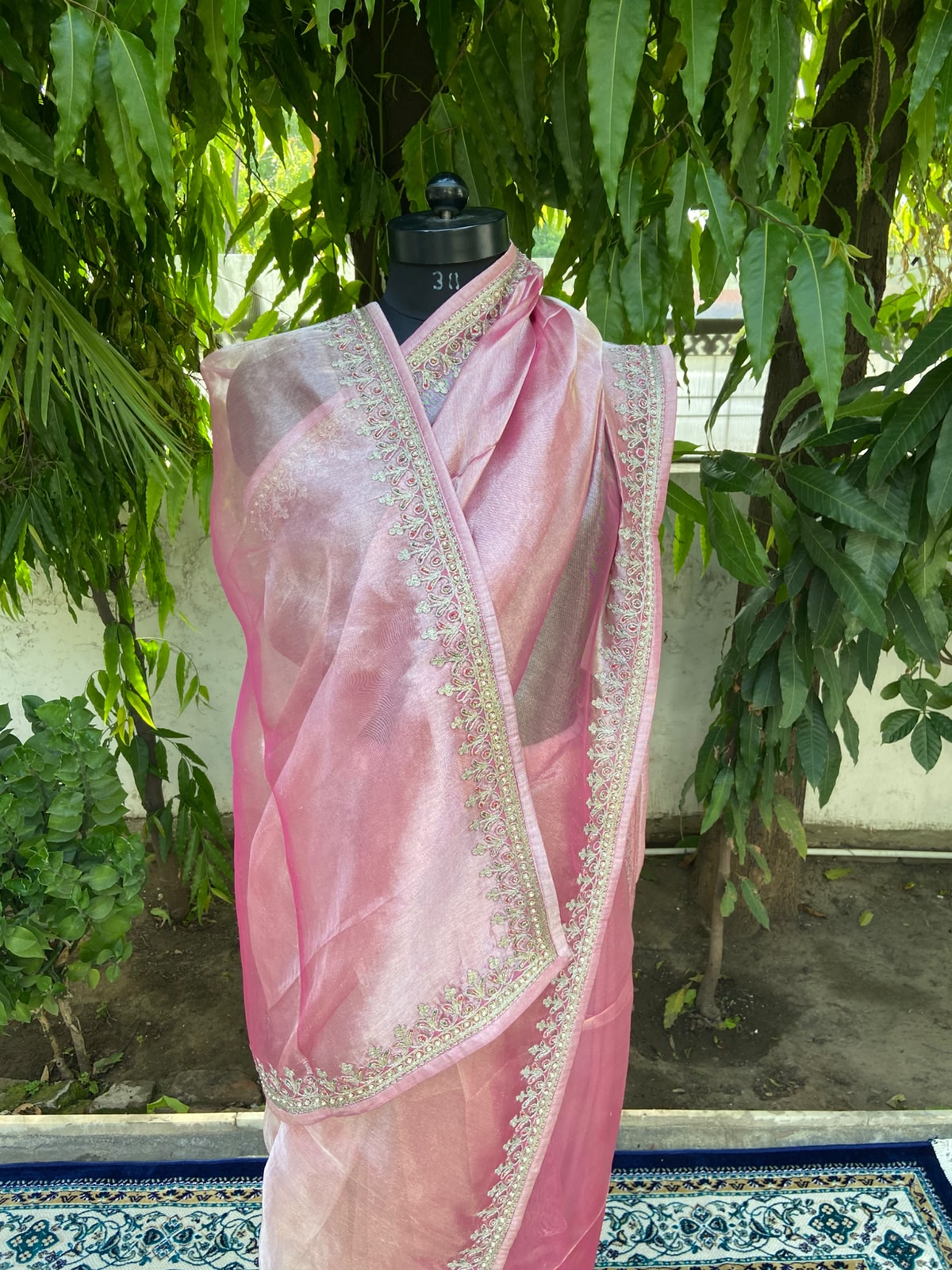 Rose Radiance Tissue Saree