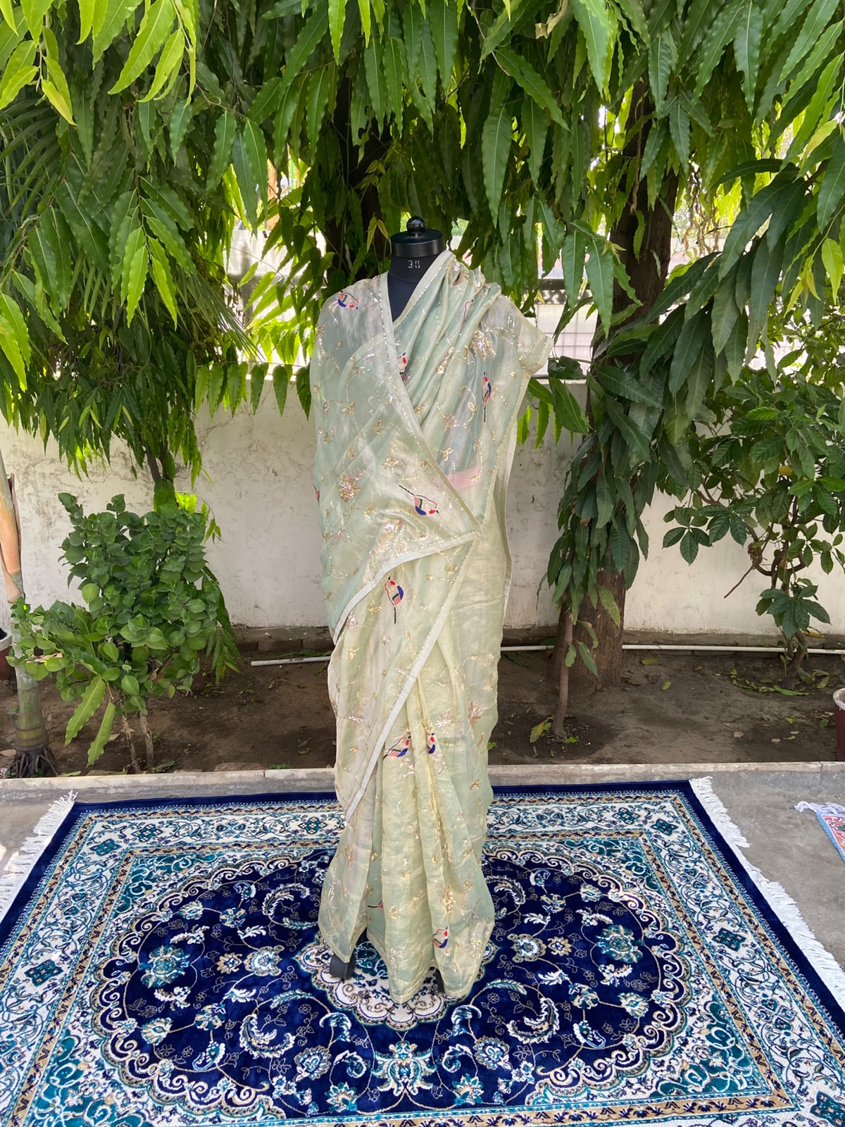 Mint Melody Tissue Saree