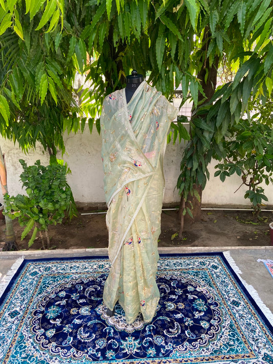 Mint Melody Tissue Saree