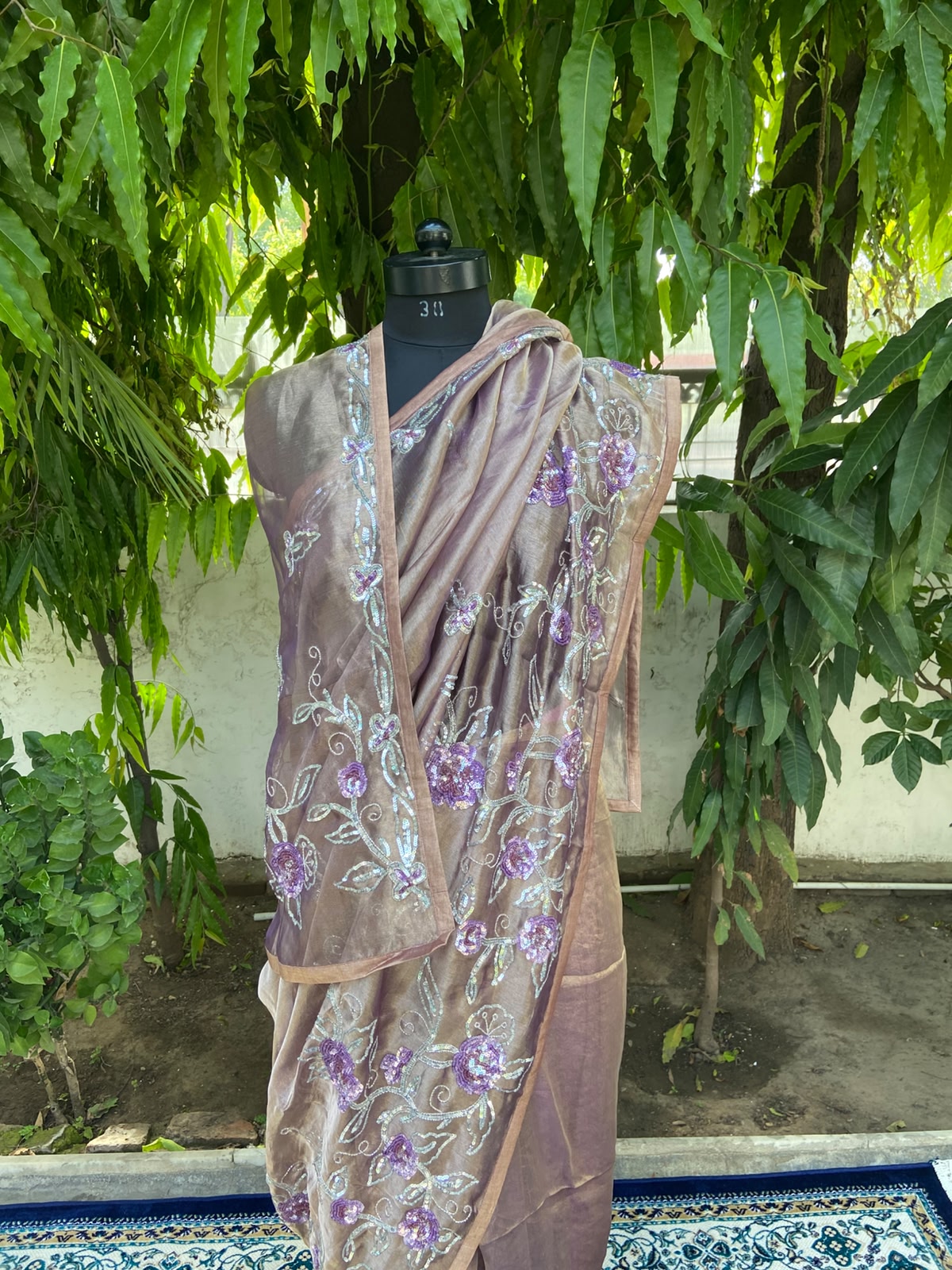 Rosé Bloom Tissue Saree