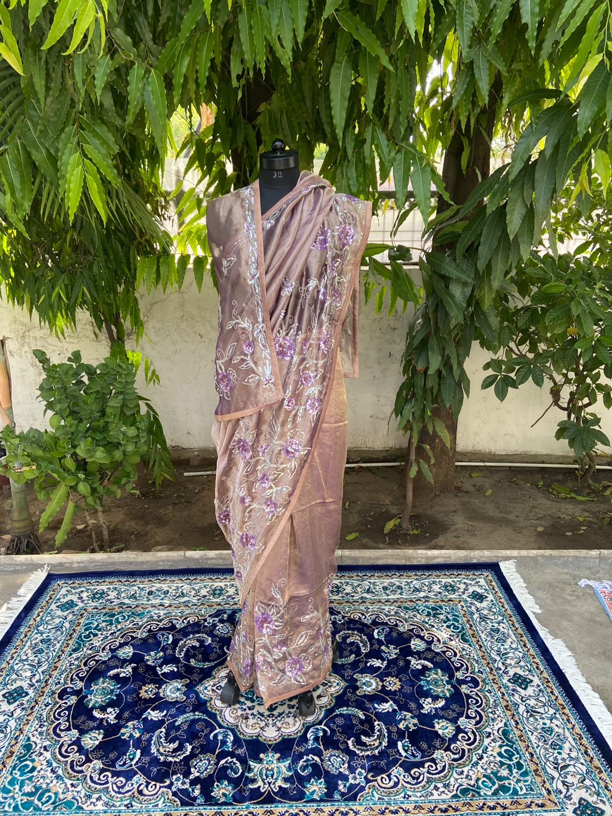 Rosé Bloom Tissue Saree