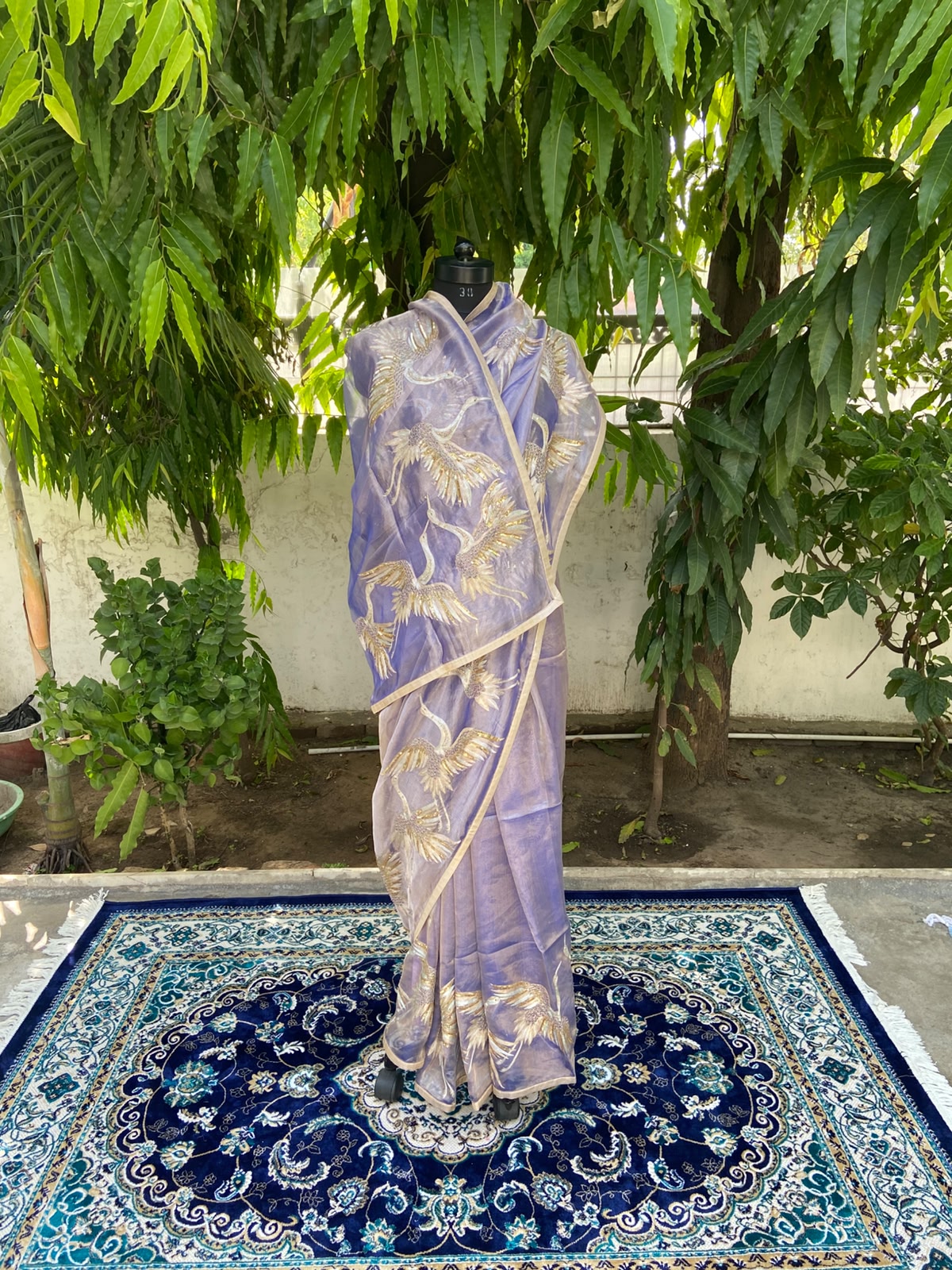Lavender Flight Tissue Saree