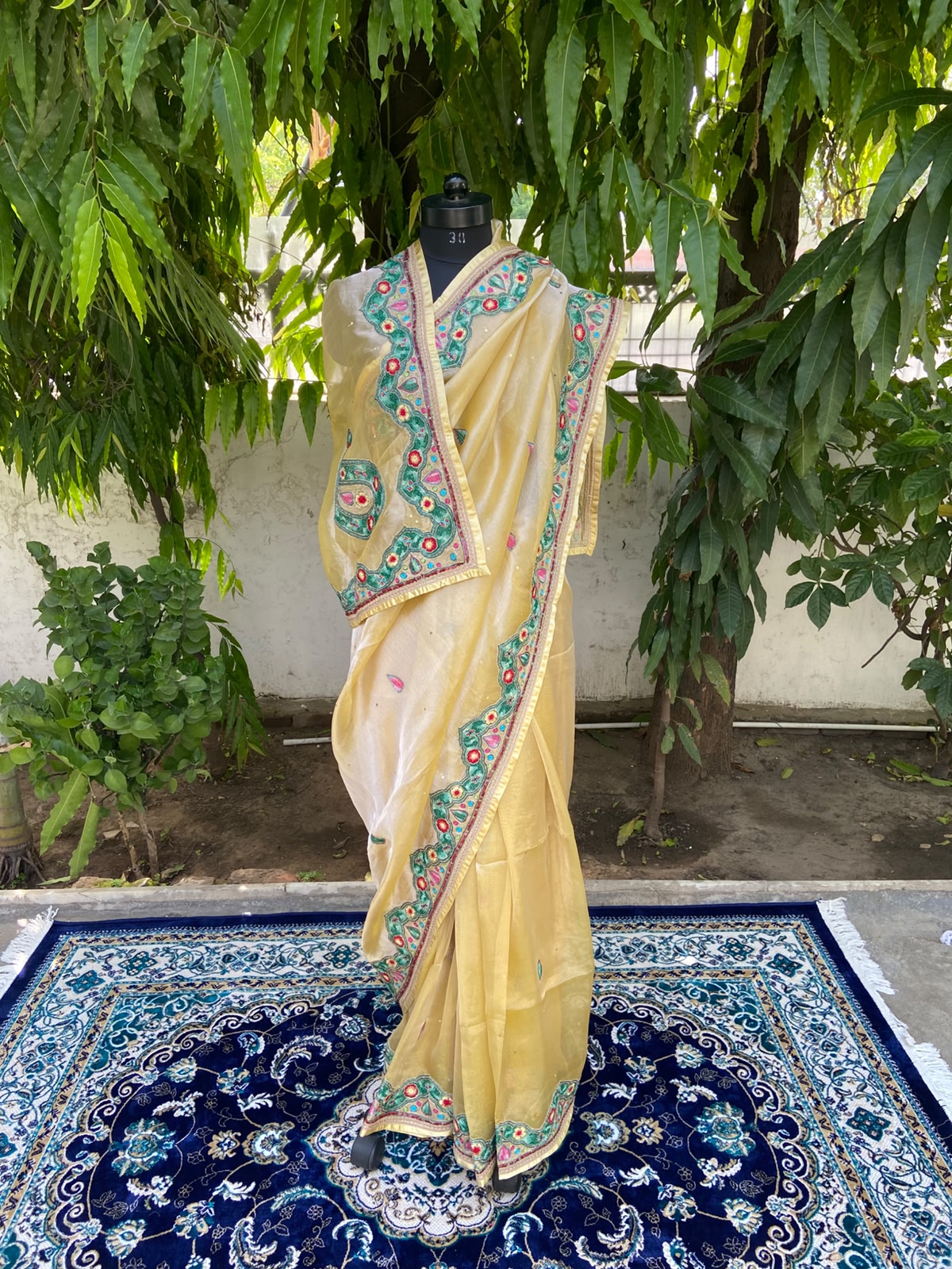 Golden Bloom Tissue Saree
