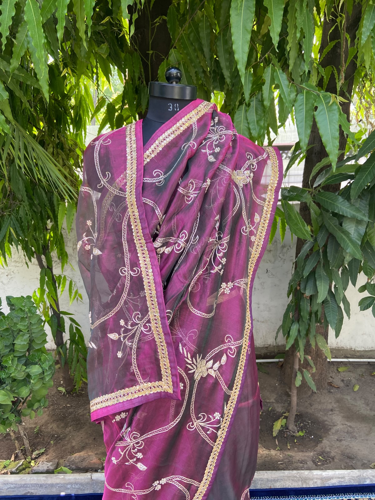 Purple tissue saree