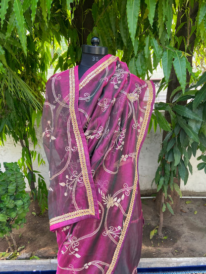 Purple tissue saree