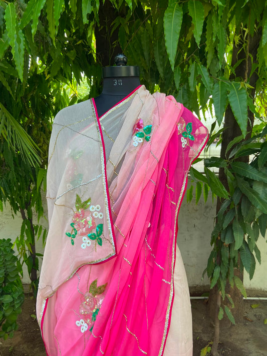 Blush Elegance Chiffon Saree