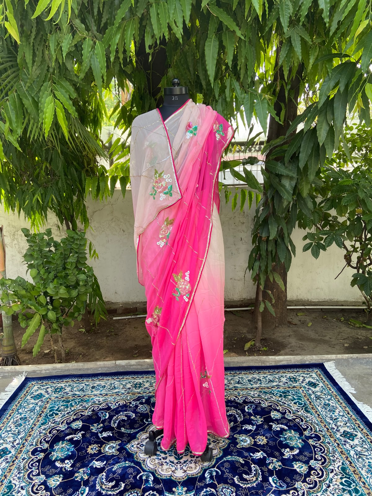 Blush Elegance Chiffon Saree