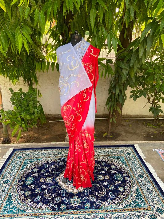 Twilight Glow Chiffon Saree