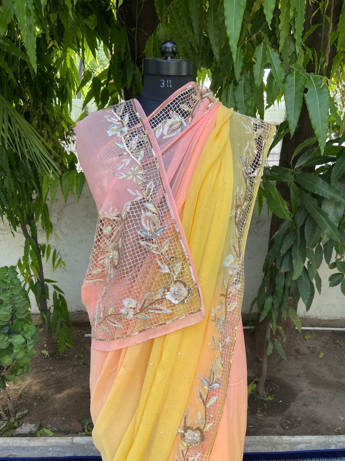 Sunrise Elegance Chiffon Saree