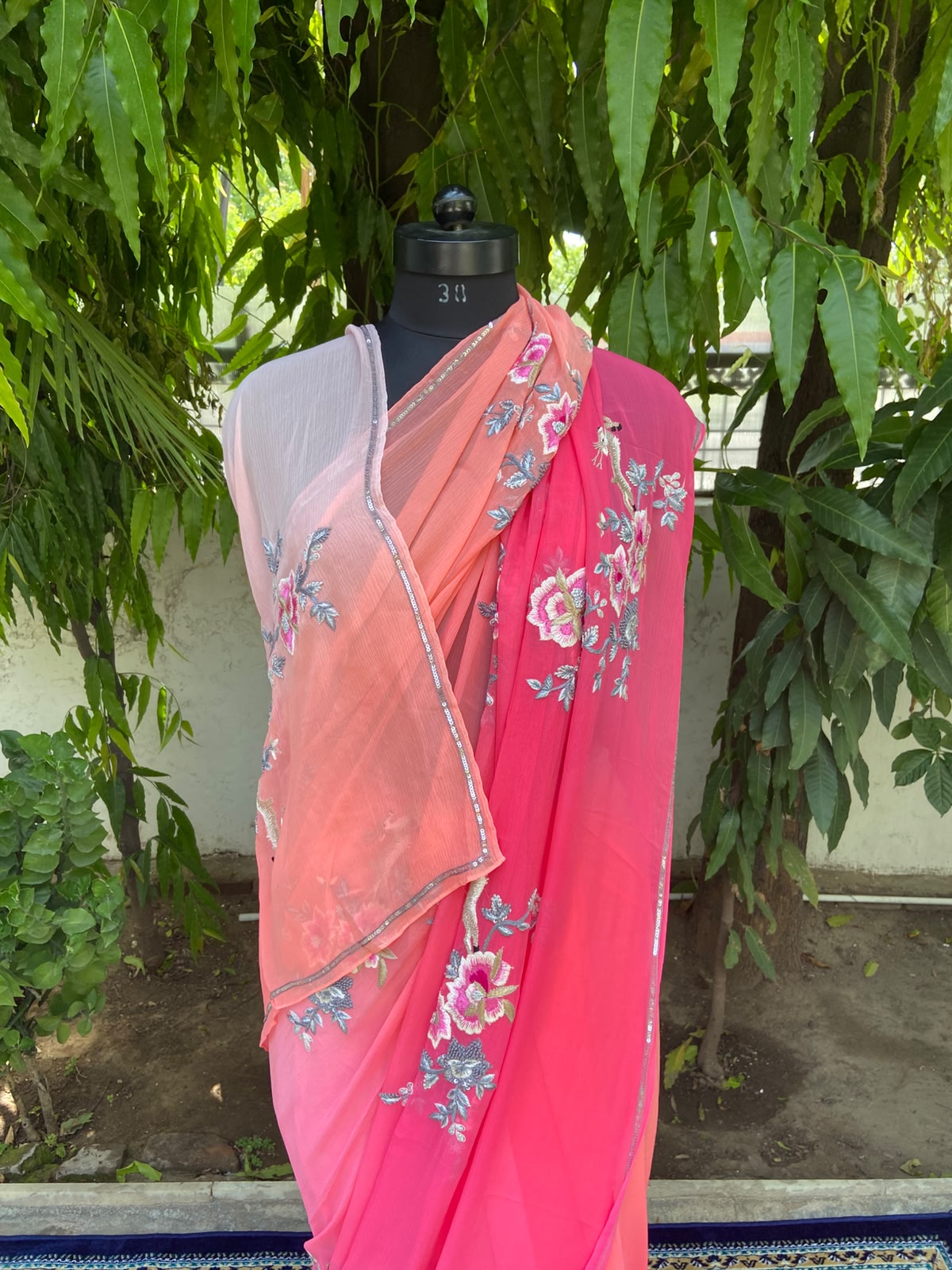 Rose Glow Chiffon Saree