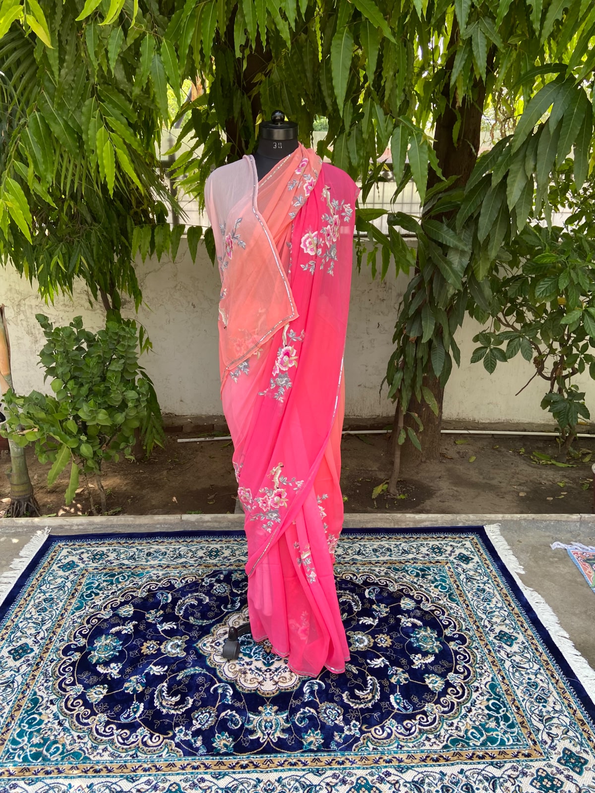 Rose Glow Chiffon Saree