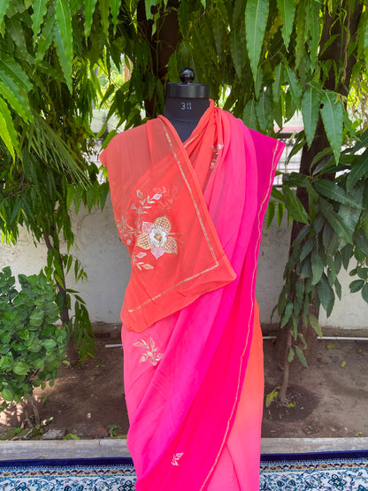 Amber Rose Chiffon Saree