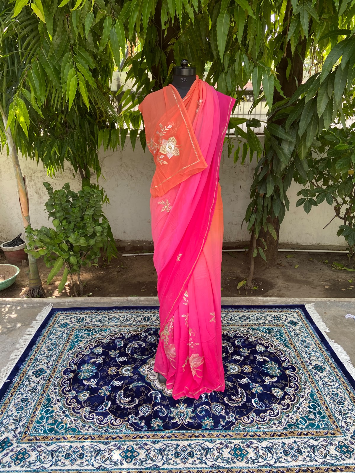 Amber Rose Chiffon Saree
