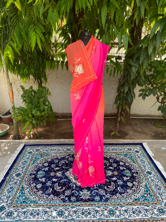 Amber Rose Chiffon Saree