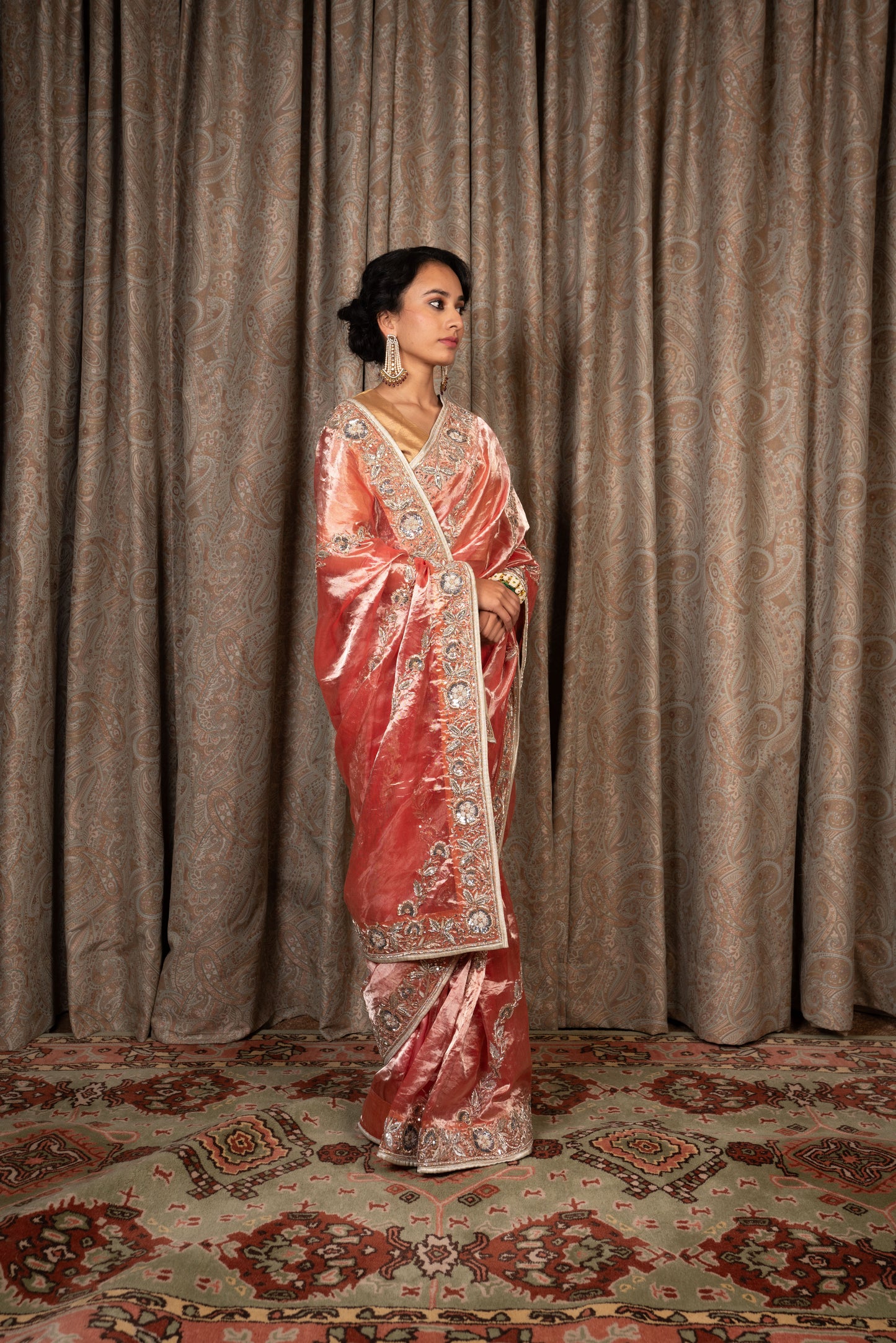 Laalima Red Tissue Saree