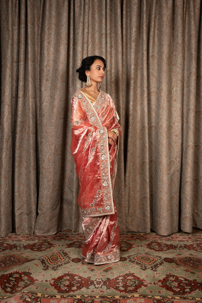 Laalima Red Tissue Saree