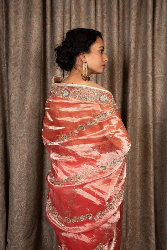 Laalima Red Tissue Saree