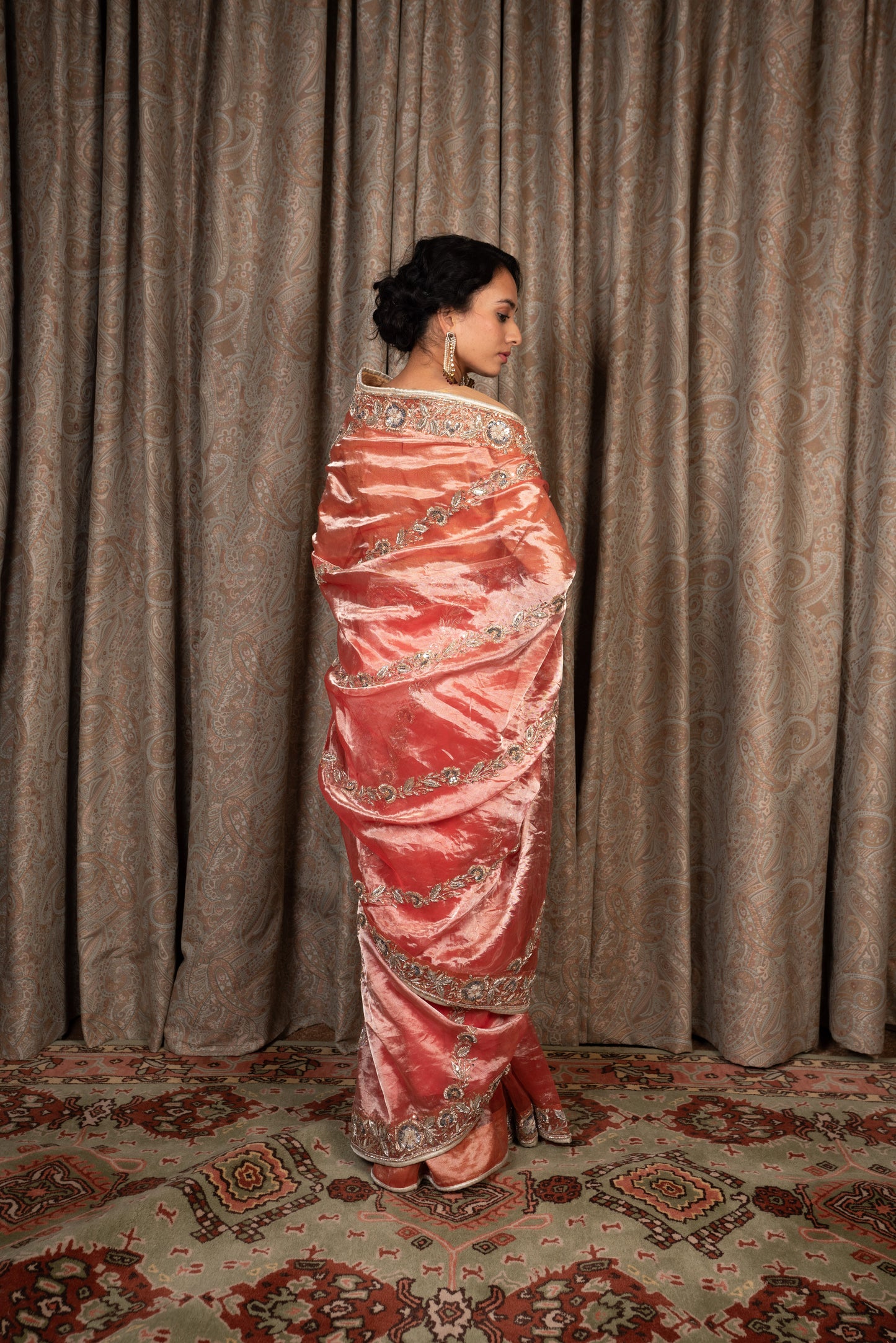 Laalima Red Tissue Saree