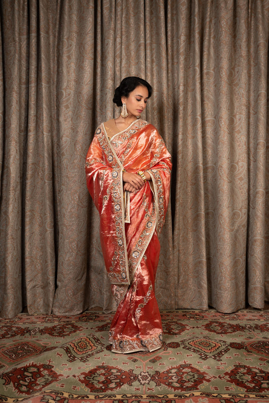 Laalima Red Tissue Saree