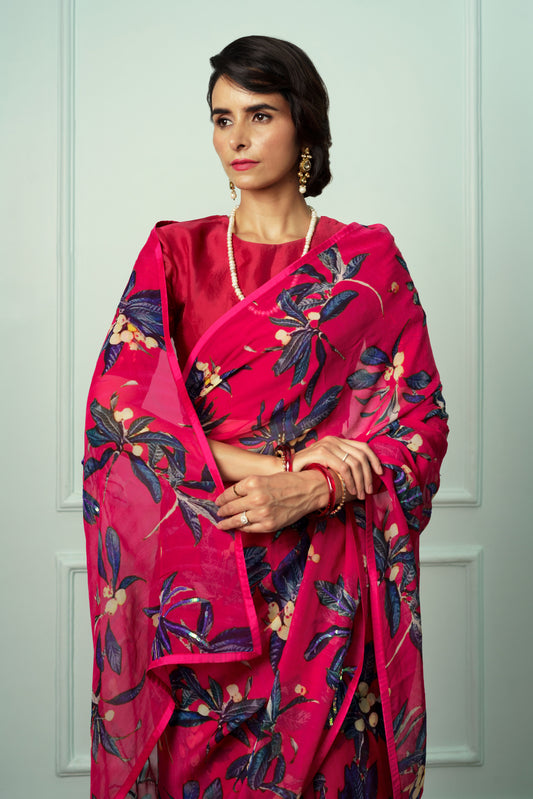 Shivranjini Printed French Chiffon Saree