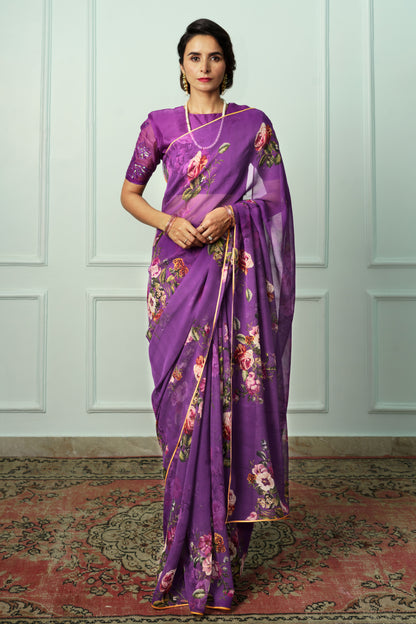 Mridula Printed French Chiffon Saree